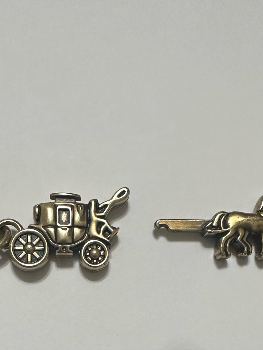 Coach Brass-Tone Horse & Carriage Valet Key Ring - Picture 3 of 6
